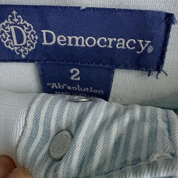 Democracy Light Blue Striped Mini Skirt - Picture 3 of 5